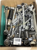 Box of Assorted Sockets, Ratchets, Wrenches