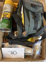 Lot of gun cleaning accessories; rem oil & more