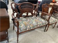 Ornate Parlor Loveseat PU ONLY