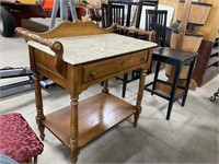 34x20x36 Oak Marble Top Wash Stand PU ONLY