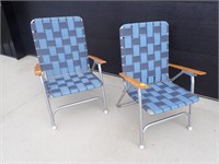 Pair of Blue Lawn Chairs
