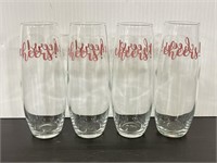 Set of four stemless champagne glasses