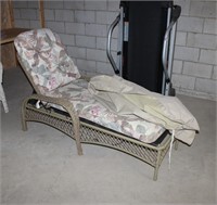 Plastic Wicker Lounge with Pads and Cover