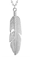 Modern Stylish Silvertone Leaf Sweater Necklace