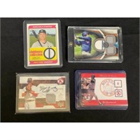 (4) Baseball Game Used Numbered Cards