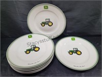 8 John Deere Dinner Plates Used