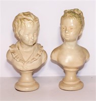 Boy And Girl Bust Figurines