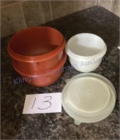 Lot three Tupperware containers
