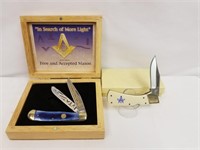 (2) FROST FREE AND ACCEPTED MASON POCKET KNIVES