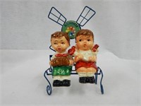 Plastic Dutch Boy and Girl Sitters S&P