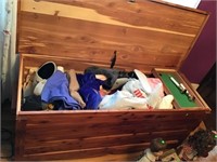 Cedar Chest And Contents Of Clothing Mostly