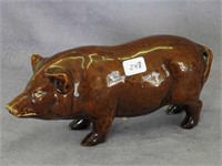 RW brown glaze 7" pig