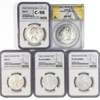 1954-1966 (Set 5) Canadian Silver Dollars