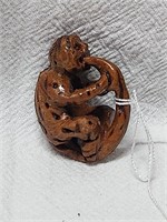 Peach Pit Carved Monkey