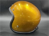 1970s gold glitter open face helmet