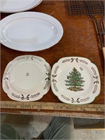 two spode Christmas Tree plates 9"