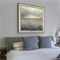 Large Abstract Framed Wall Art: Gold Modern Hand