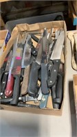 Assortment of sharp knives
