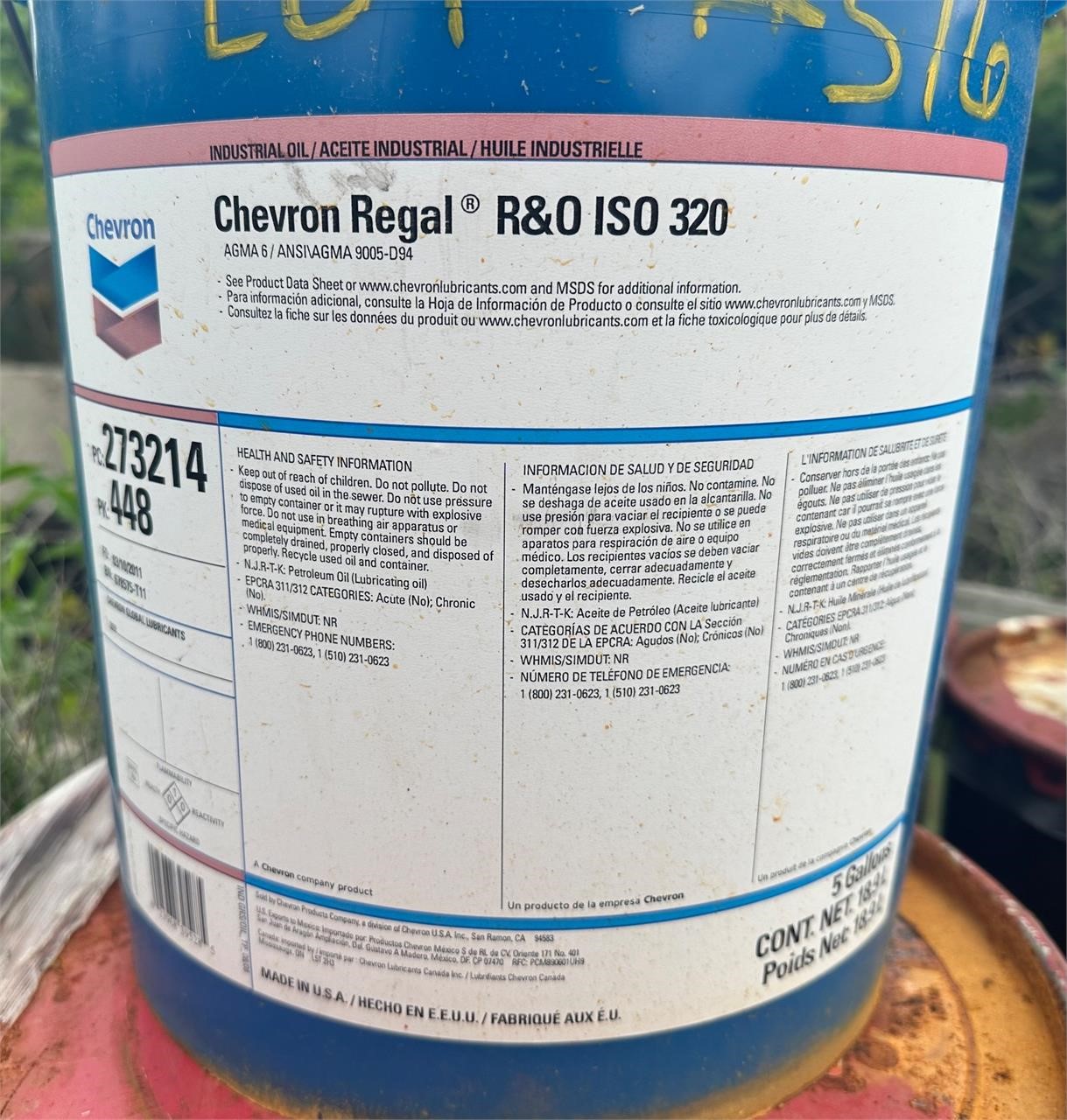 4- 5gal. Chevron Regal R&O ISO 320