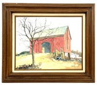 1979 Charles Wiley "Barn On Birch Road" Painting