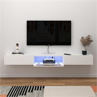 Floating TV Stand with LED Lights, 79' Wall Mount