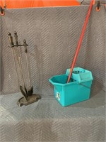 Mop and pail, fireplace tool set......11b