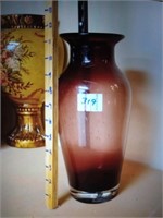 Faded brown glass vase