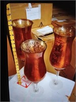 3 glass decor cups