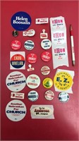 Nebraska Local Political Pin Backs, clickers &