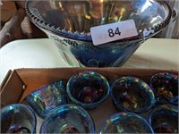Punch Bowl w/ (12) Matching Cups