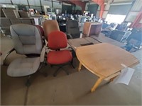 Office Swivel Chairs, Tables, and book case