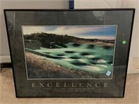 Excellence motivational print. Framed to 30x24