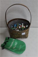 GREAT BASKET OF  MARBLES