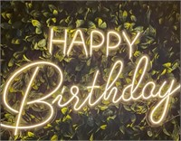 Neon LED Golden Happy birthday Sign