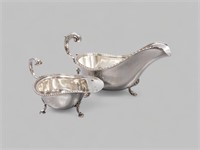 (2) BIRKS STERLING SILVER FOOTED SAUCE BOATS