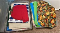 2 totes of assorted placements and table covers