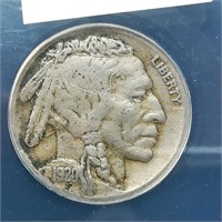 1920 Buffalo Nickel 5C F12 Corroded Scratched ANAC
