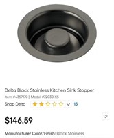 Kitchen Sink Stopper-Black Stainless 72030-KS