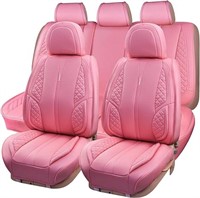 Car Pass Nappa Pink Pu Leather Car Seat Covers