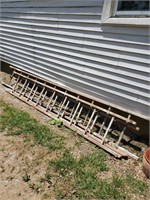 2 Wooden Extension Ladders