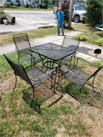 5 Pc. Wrought Iron  Table & 4 Chairs Set