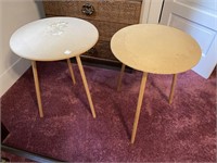 (2) ROUND COMPOSITE WOOD TABLES