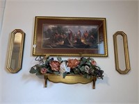 (5PC) WALL HANGING DECOR SET INCLUDING FLORAL
