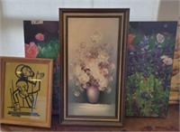 3 PC WALL ART-2 FLORAL, RELIGIOUS