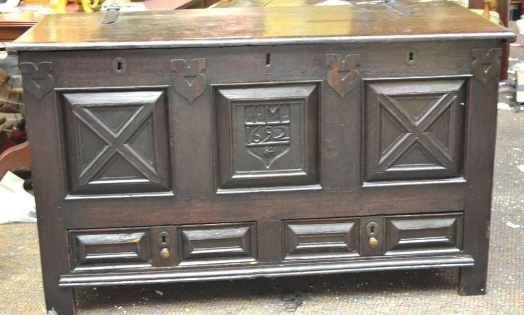 Antique Jacobean Hope Wood Buffet Cabinet