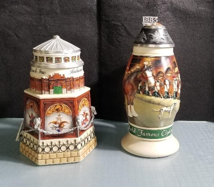 2 Anheuser Busch Steins - 1999 Clydesdale