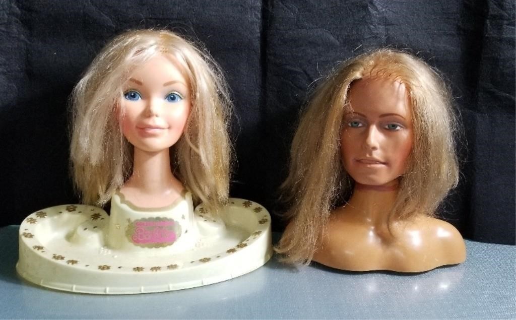 Farrah Fawcett plastic bust styling hair