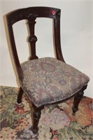 Antique Side Chair on Casters