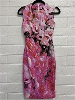 Monique Lhuillier Pink Printed Knee-Length Dress
