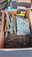 BOX OF NAILS/ WEDGE ANCHORS / CARPET TACKS